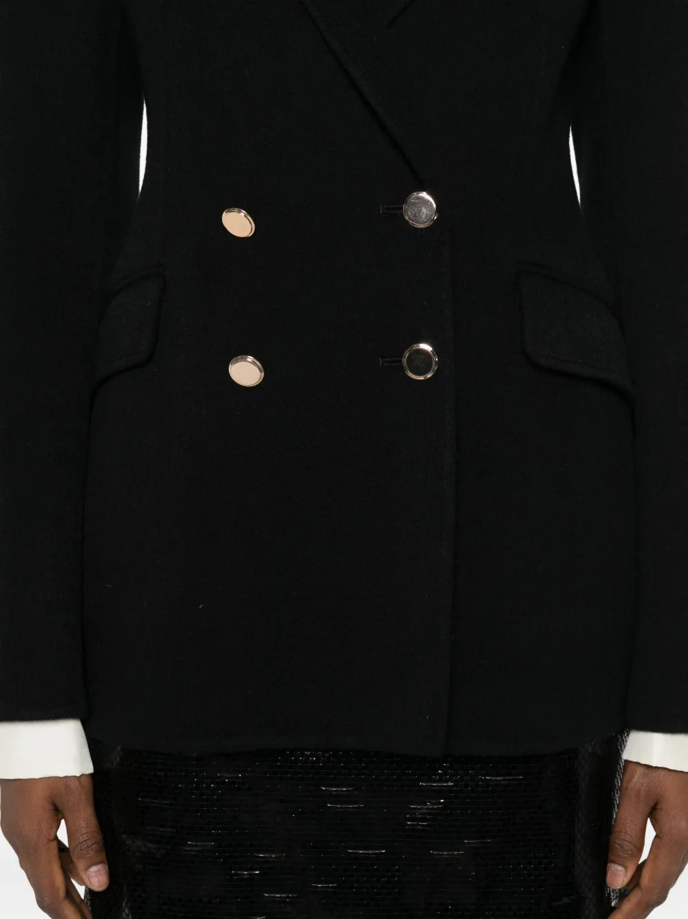 Gabriela Hearst Cashmere Double-breasted Fitted Jacket In Black