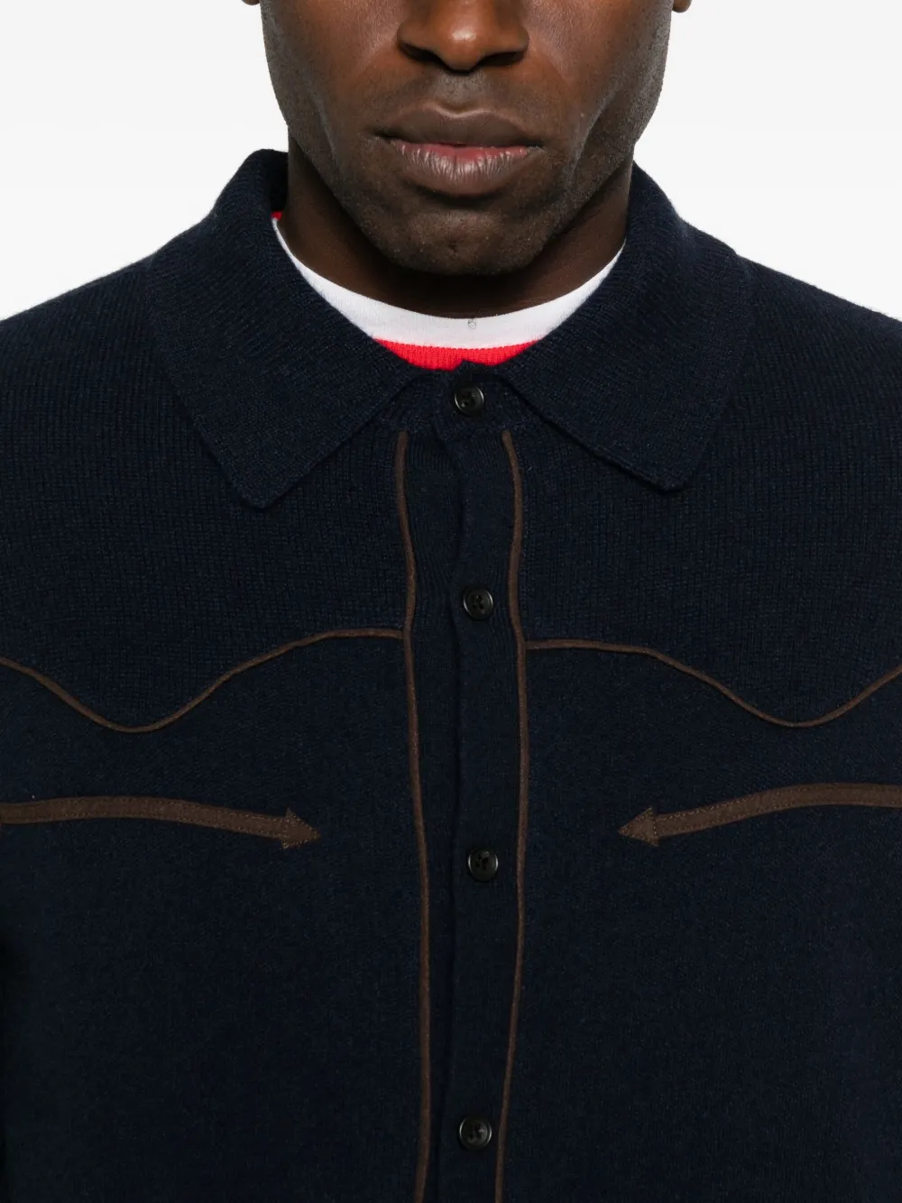 Guest In Residence Relaxed-fit Long-sleeve Cashmere Shirt With Subtle Piping In Black