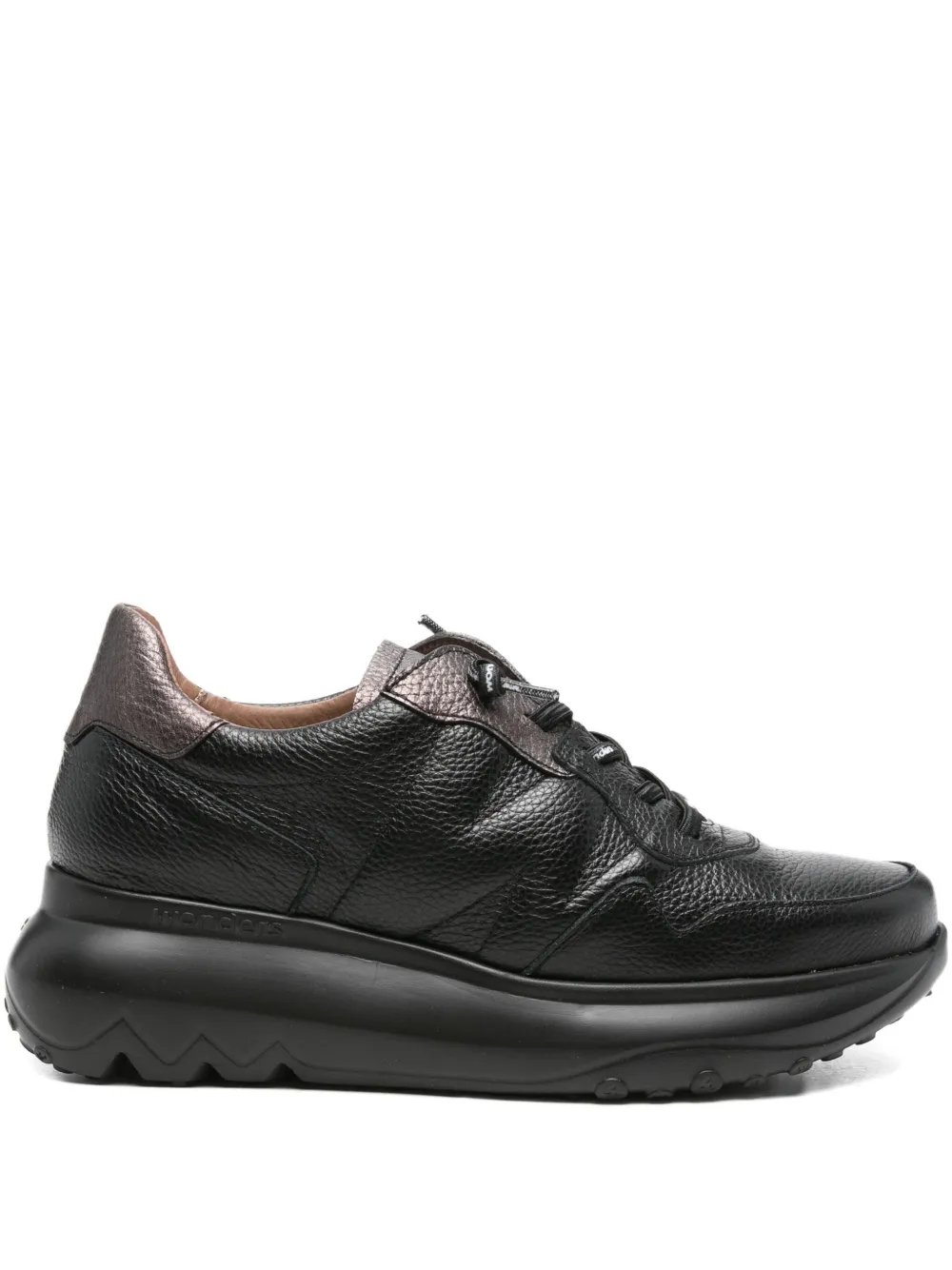 Wonders Leather Sneakers In Black