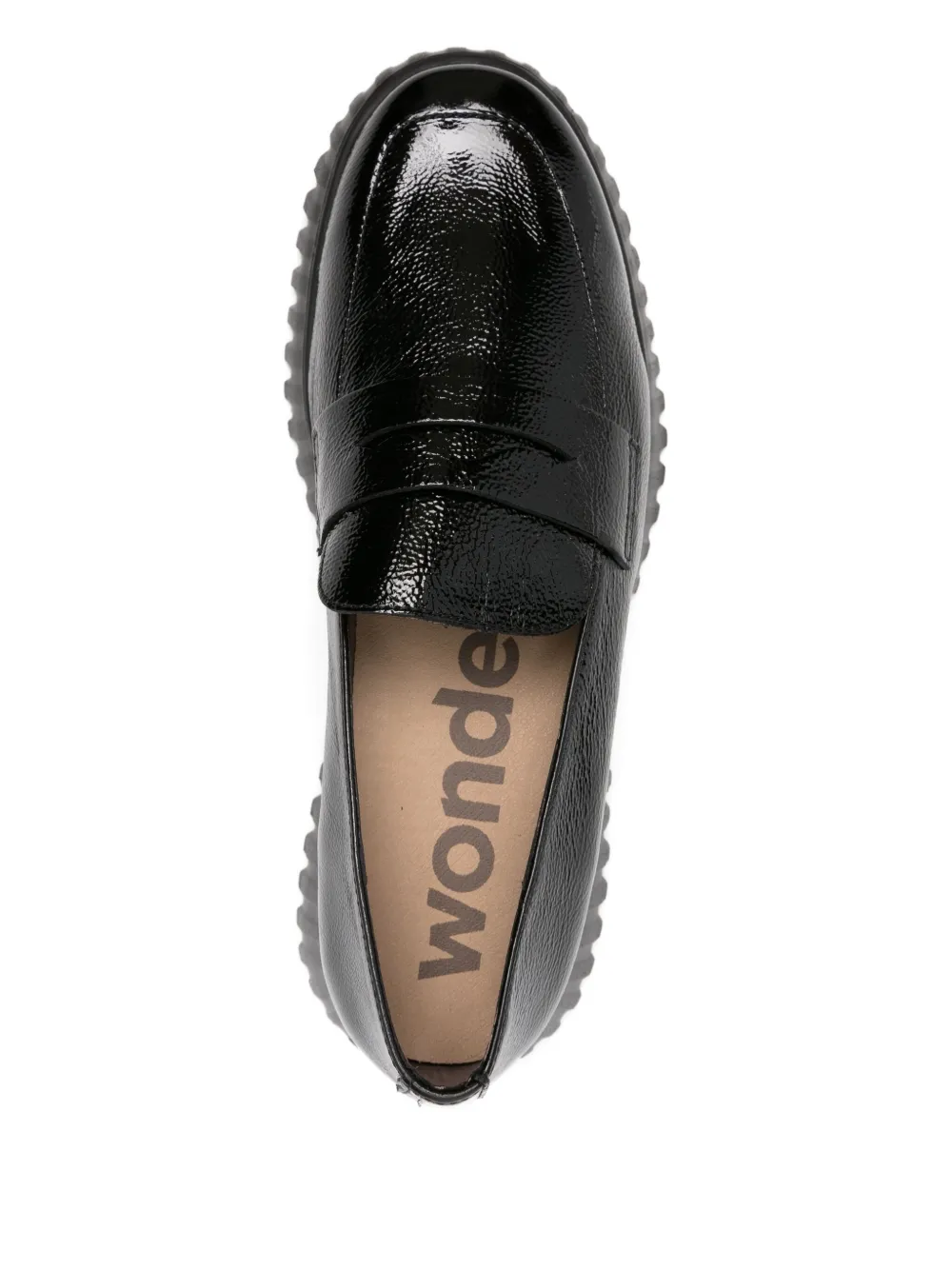 Wonders Patent Leather Penny Loafers In Black