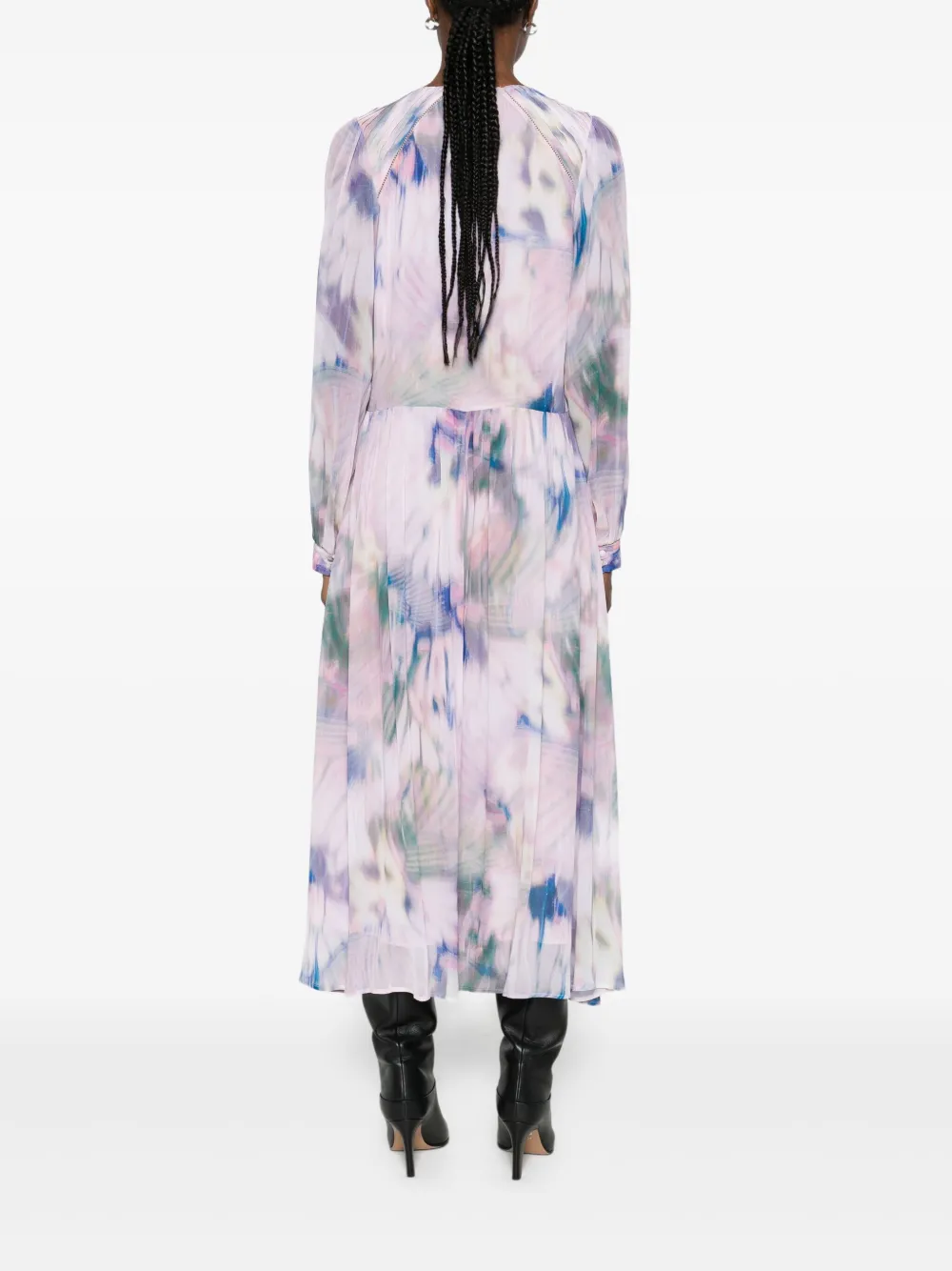 BOSS Midi-jurk met lange mouwen Roze