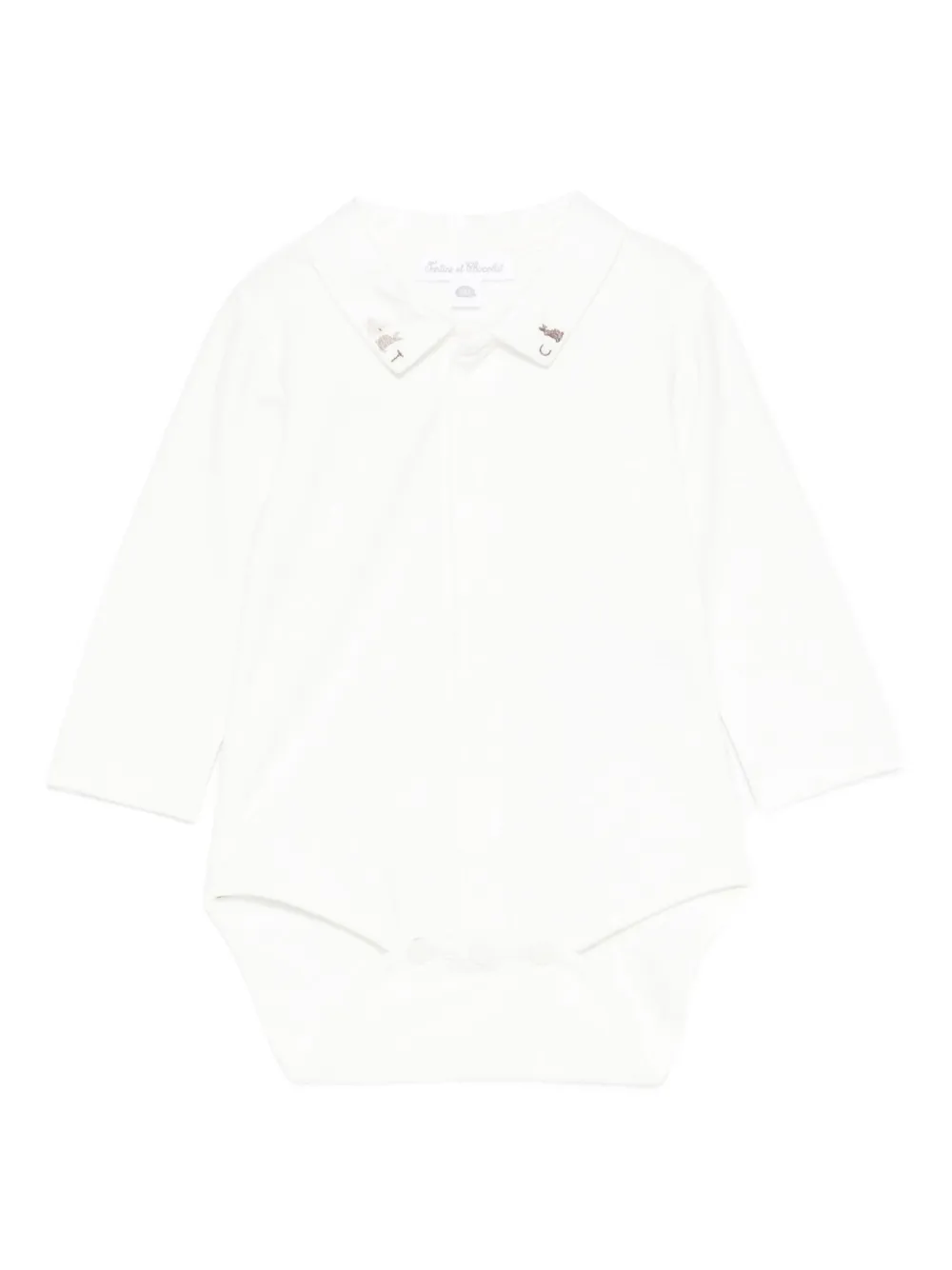 Tartine Et Chocolat Embroidered-collar Body In White