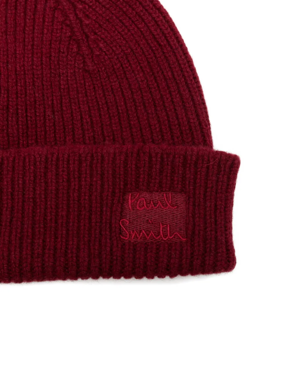 Paul Smith Ribbed-knit Beanie In Red