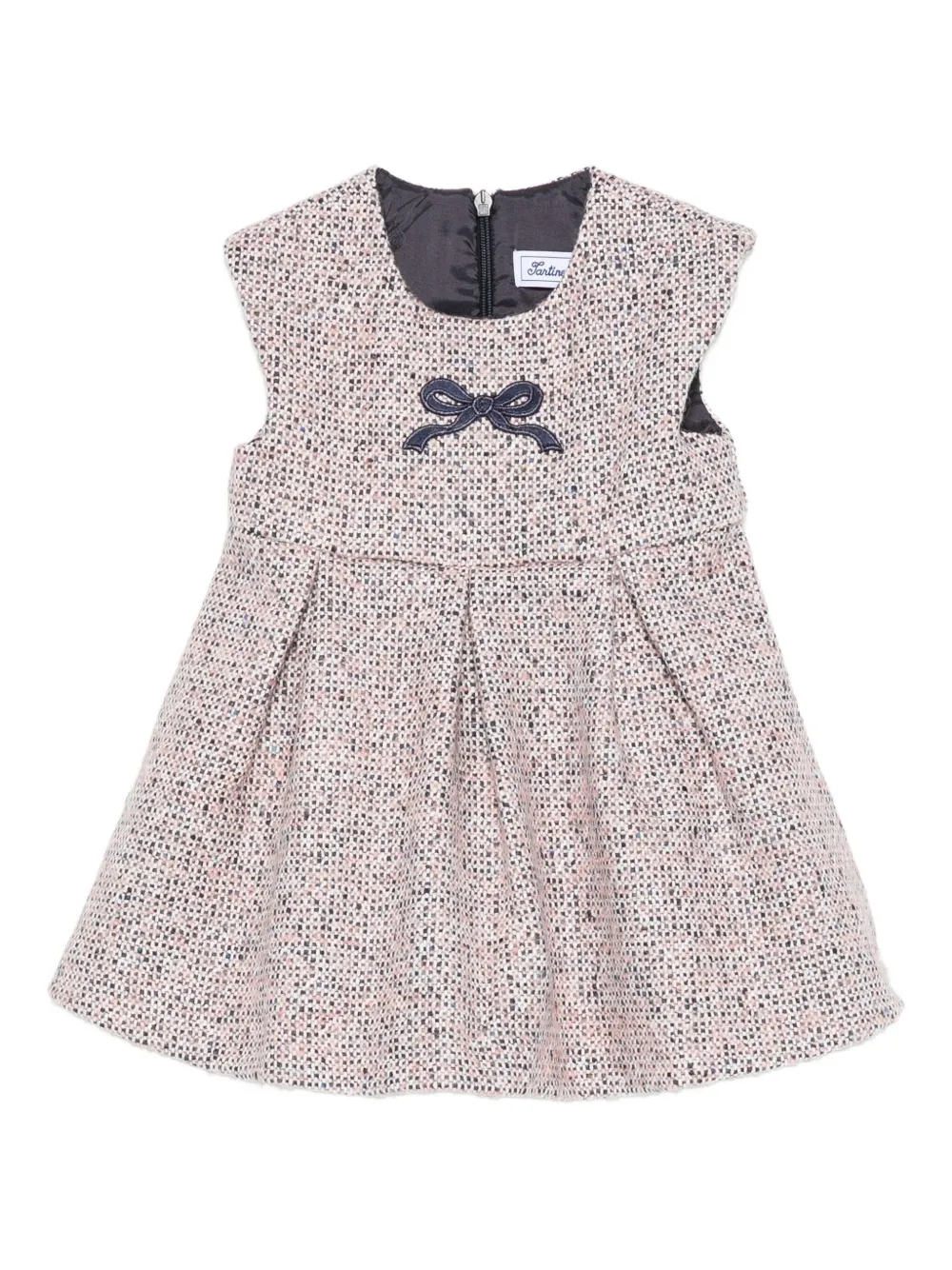 Tartine Et Chocolat bow-embellished tweed dress - Rosa