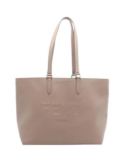 Fendi Pre-Owned 2010-2025 Embossed Leather Logo tote bag