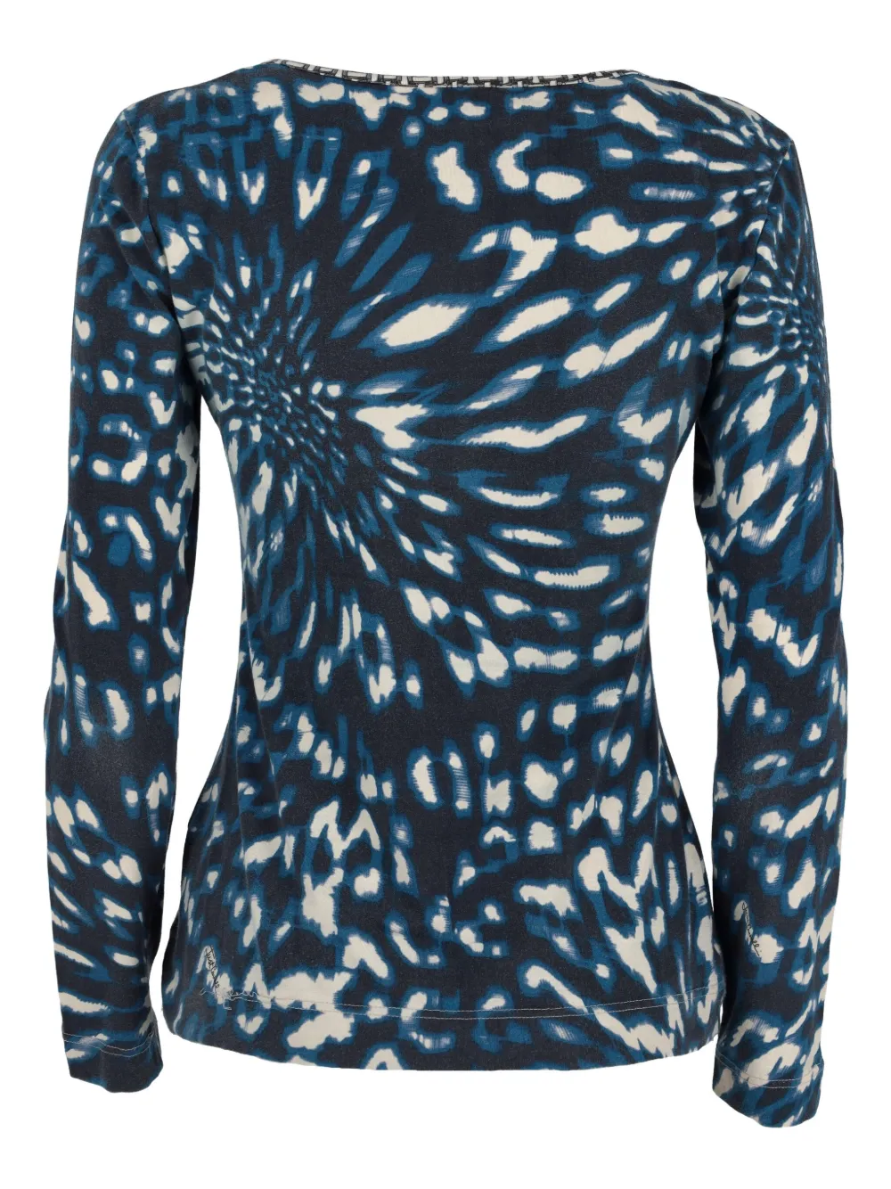 Pre-owned Just Cavalli Optical-print Top In Blue