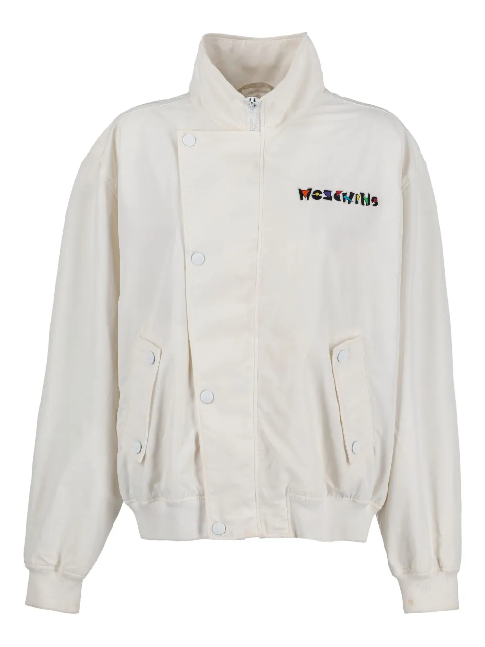Moschino Pre-Owned 2021 logo-appliqué bomber jacket | White | Image 1
