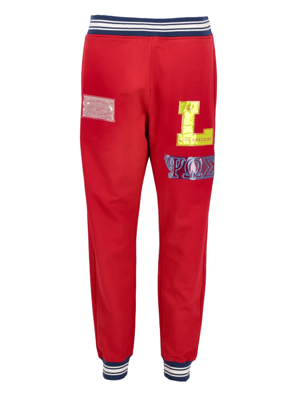 Moschino Pre-Owned logo-patch track pants | Red | Image 1