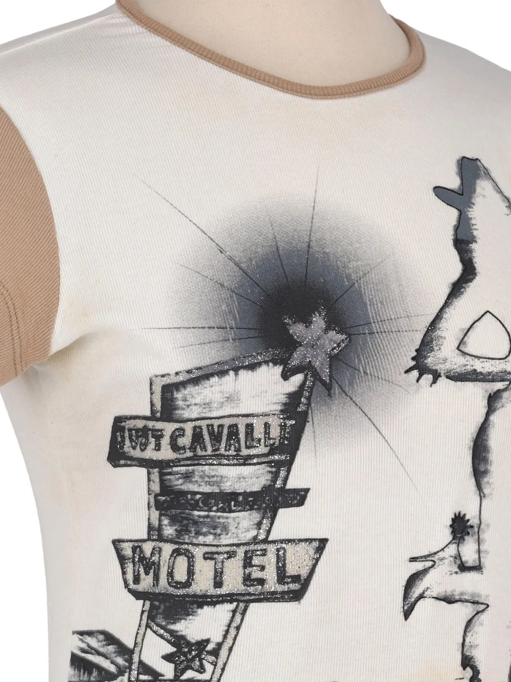 Pre-owned Just Cavalli Graphic-print T-shirt In Neutral
