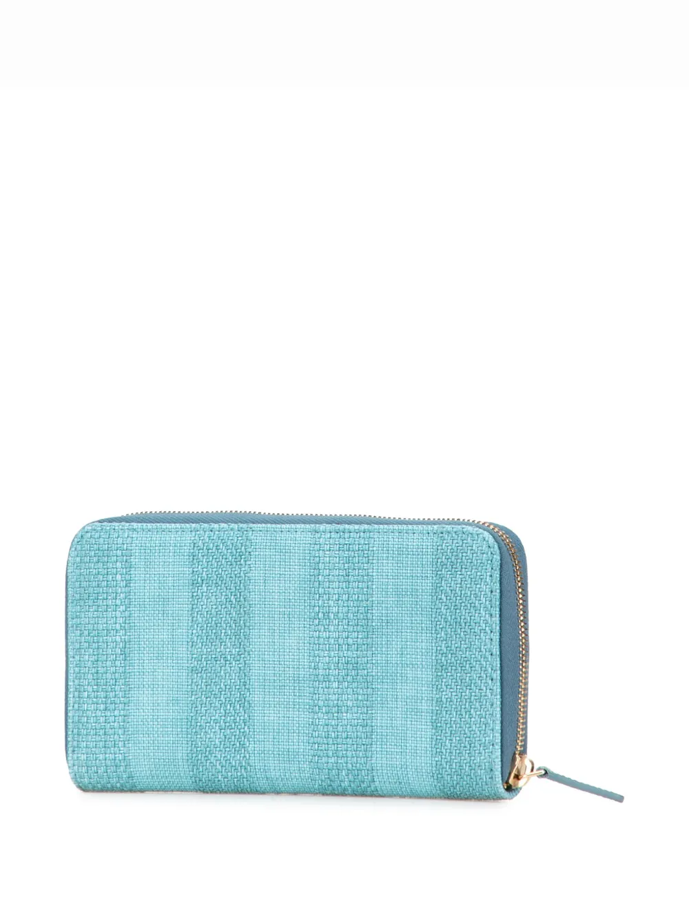 Pre-owned Chanel 2019 Tweed Deauville Continental Wallet Long Wallets In Blue