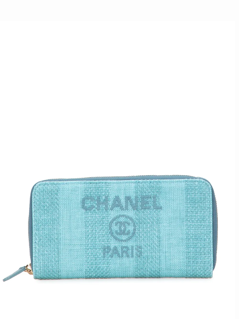 CHANEL Pre-Owned 2019 ツイード ドーヴィル 長財布 - ブルー CHANEL Pre-Owned 2019 ツイード ドーヴィル 長財布 - ブルー