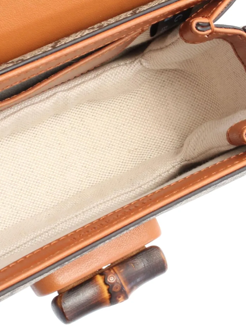 Pre-owned Gucci 2000-2015 Mini Gg Supreme Web Bamboo 1947 Belt Bag In Brown