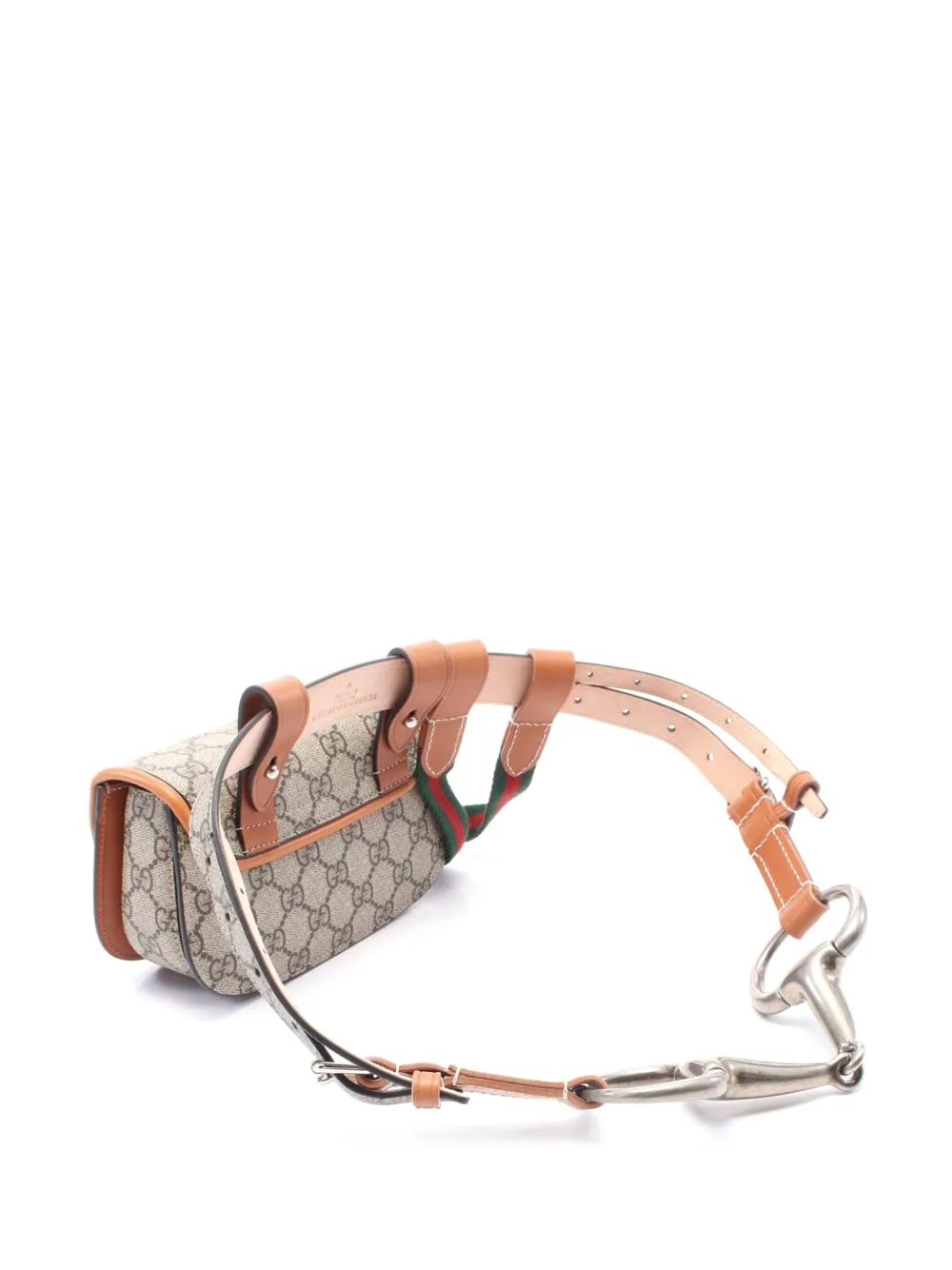 Pre-owned Gucci 2000-2015 Mini Gg Supreme Web Bamboo 1947 Belt Bag In Brown