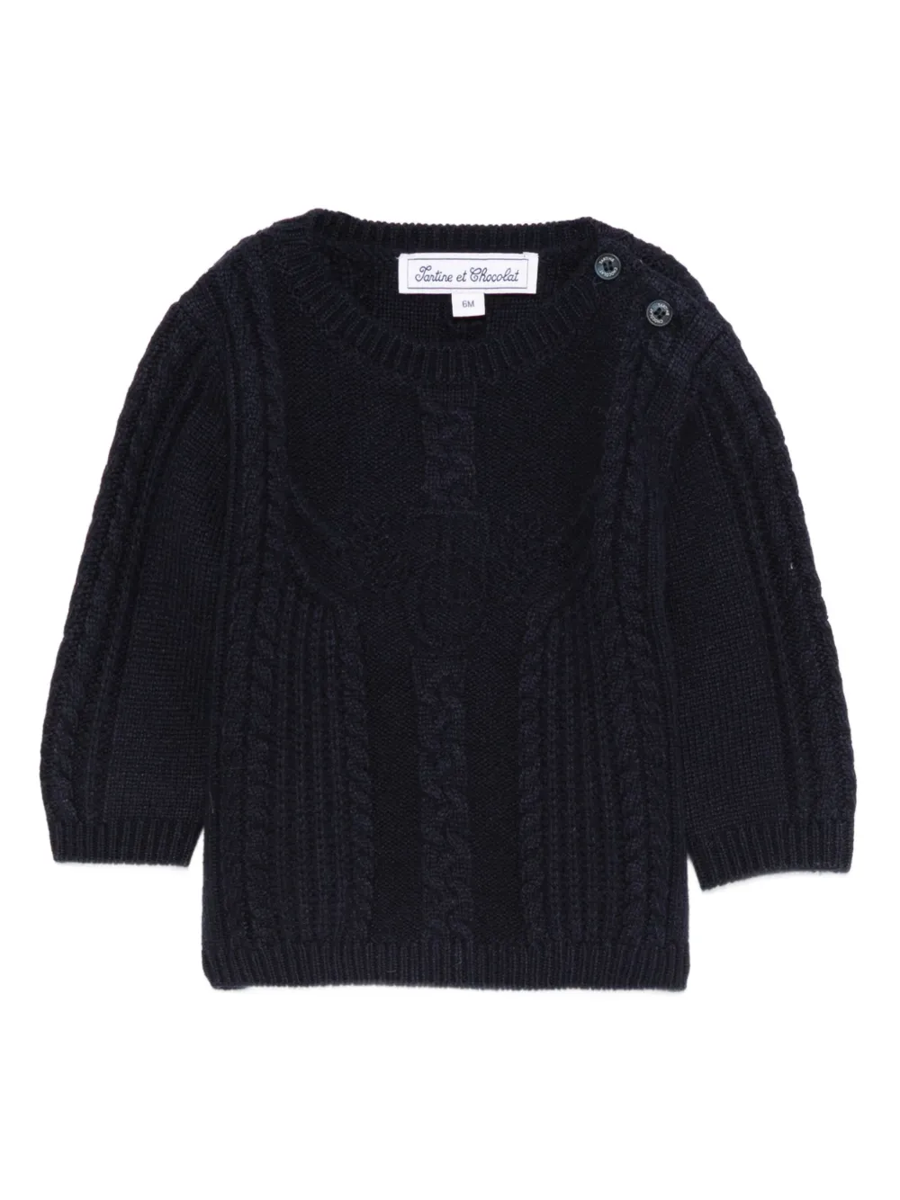 Tartine Et Chocolat Cable-knit Jumper In Blue