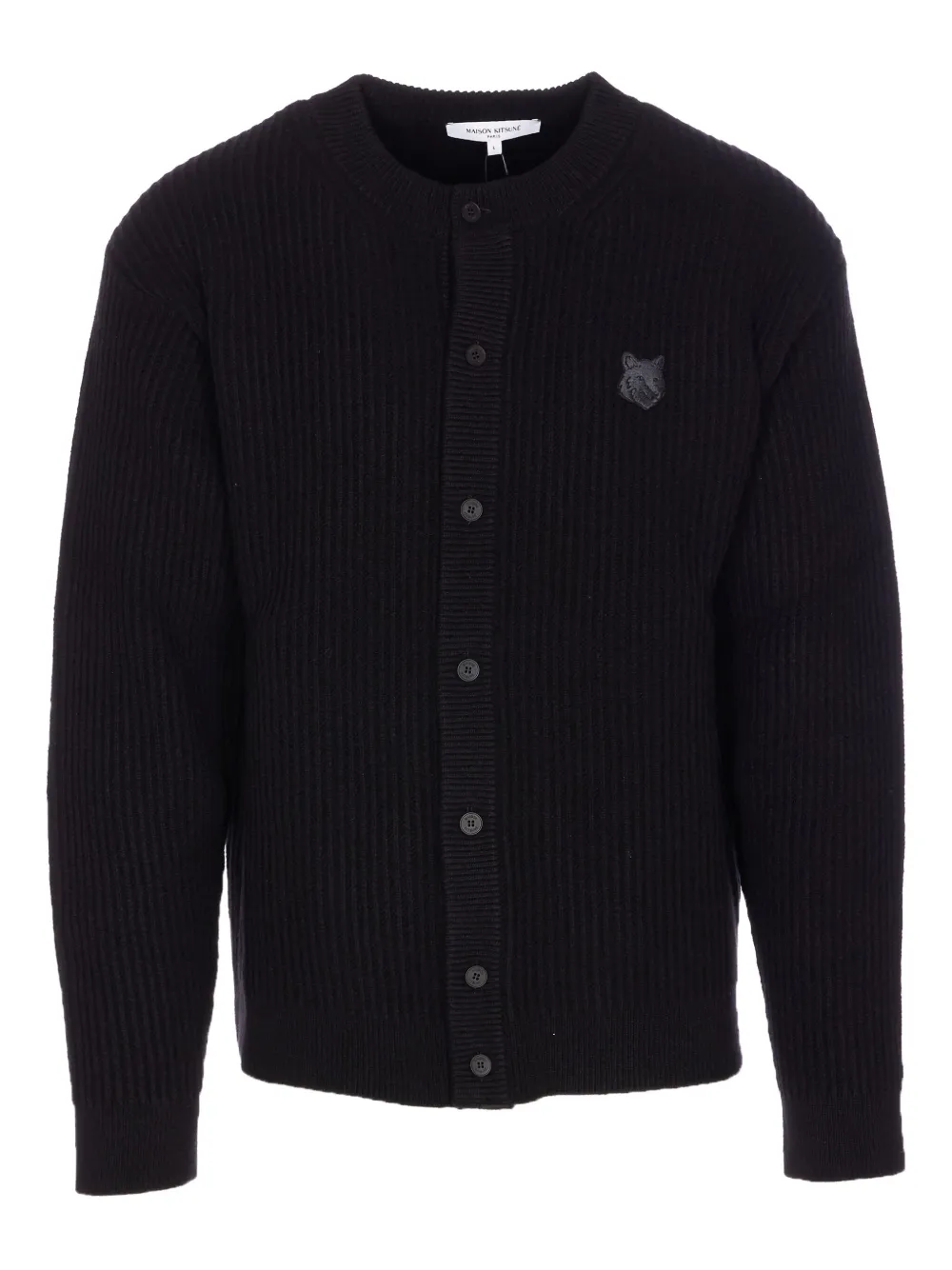 Maison Kitsuné Fox Head カーディガン - ブラック Maison Kitsuné Fox Head カーディガン - ブラック