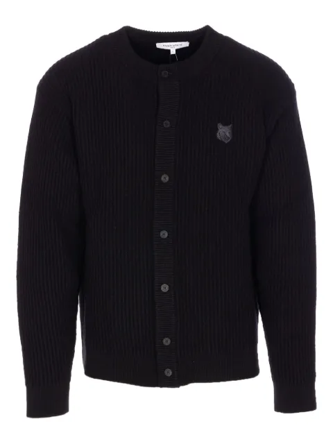 Maison Kitsuné cárdigan tejido de canalé Fox Head