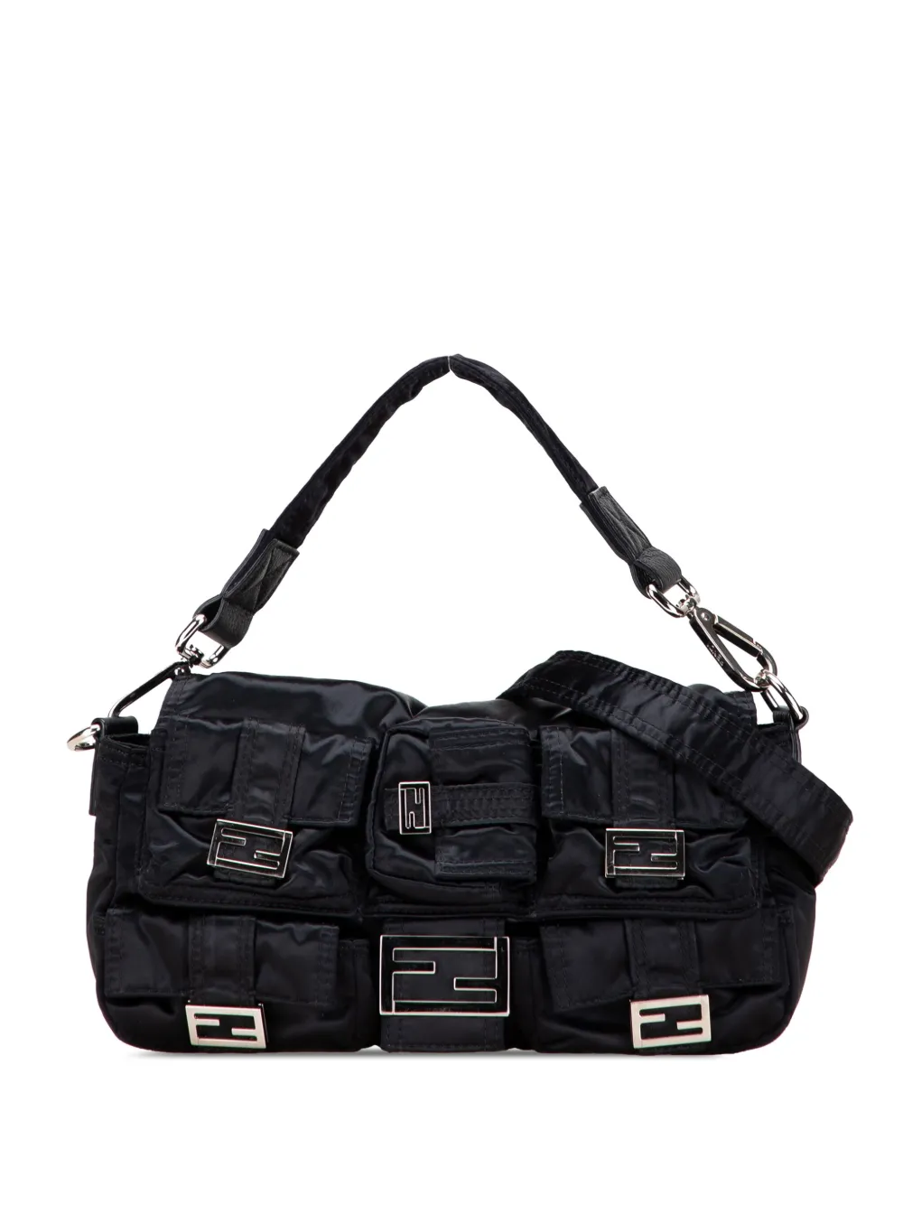 Fendi Pre-Owned 2000-2010 Nylon Multipocket Convertible Baguette satchel | Black | Image 1