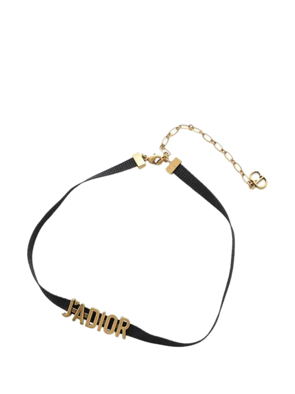 Christian Dior Pre-Owned 2000-2025 Nylon Grosgrain Ribbon JAdior Choker Necklace costume necklace | Black | Image 1