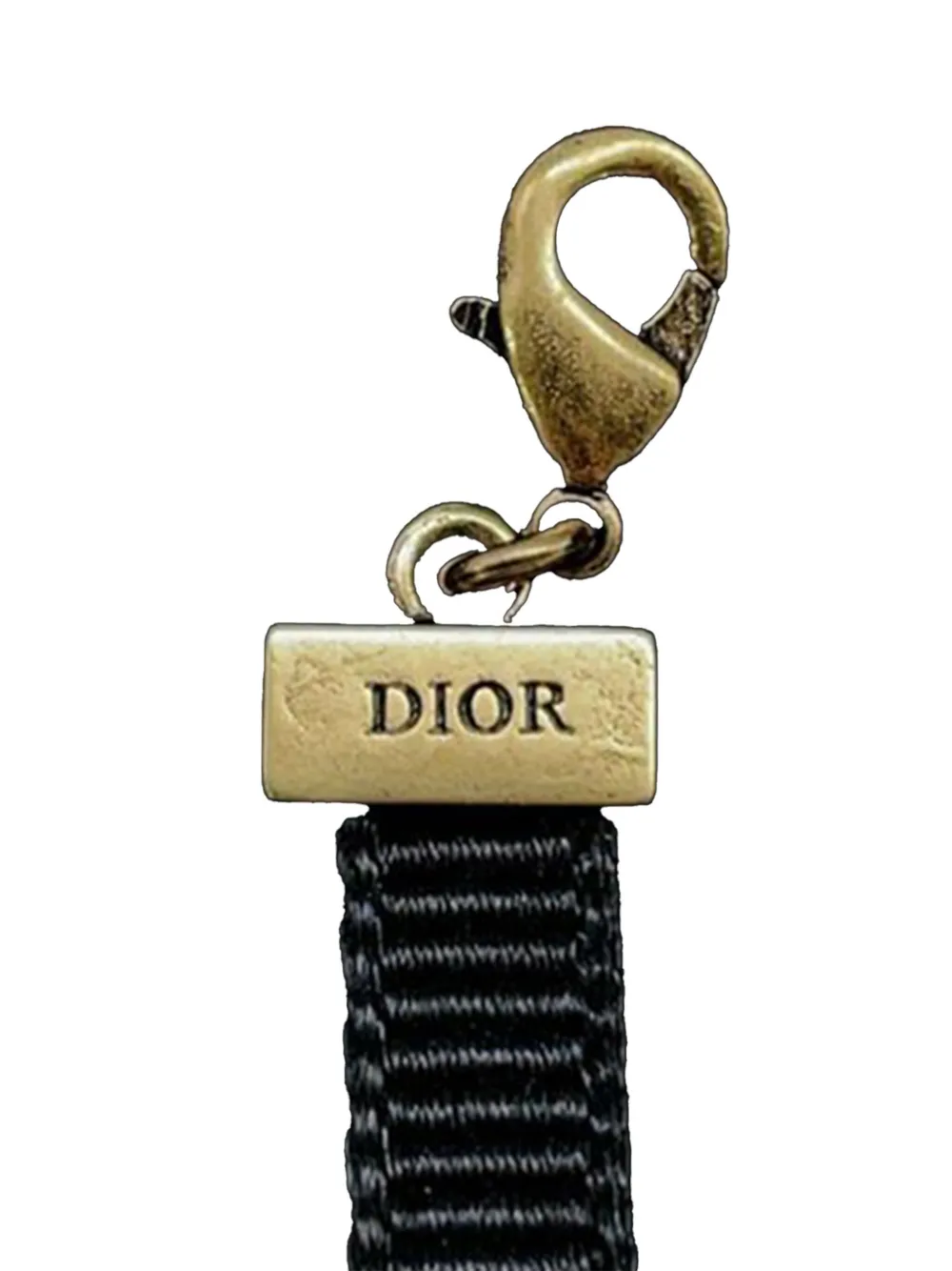 Pre-owned Dior 2000-2025 Nylon Grosgrain Ribbon Ja Choker Necklace Costume Necklace In Black