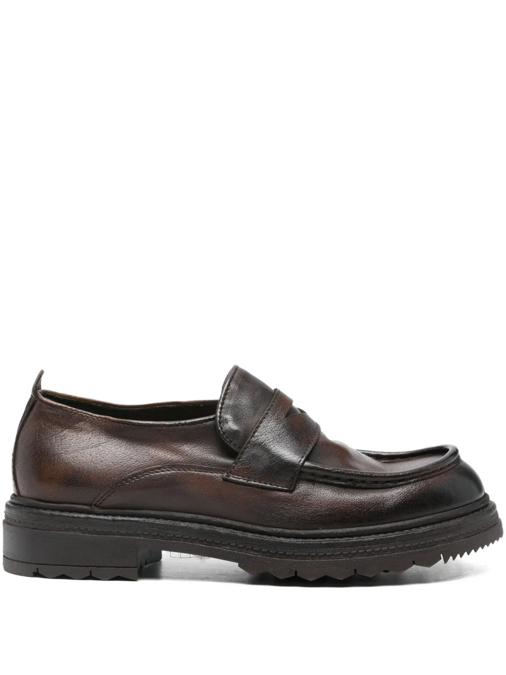 Fratelli Rennella Leather Loafers In Brown