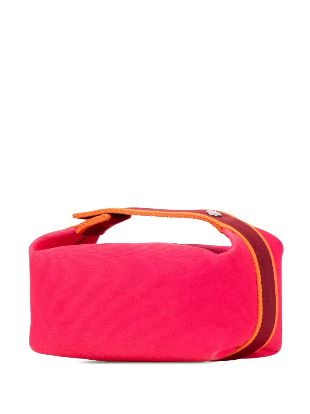 Pre-owned Hermes 2020-2025 Small Canvas Bride A Brac Case Vanity Bag In Pink