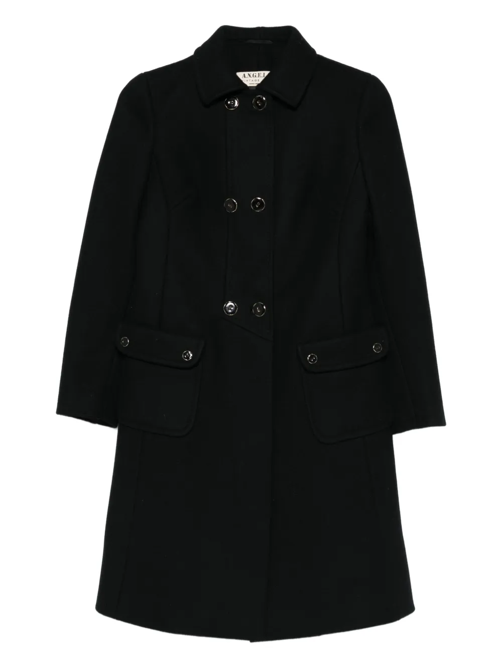 Pre-owned A.n.g.e.l.o. Vintage Cult 1960s Double-breasted Coat In Black