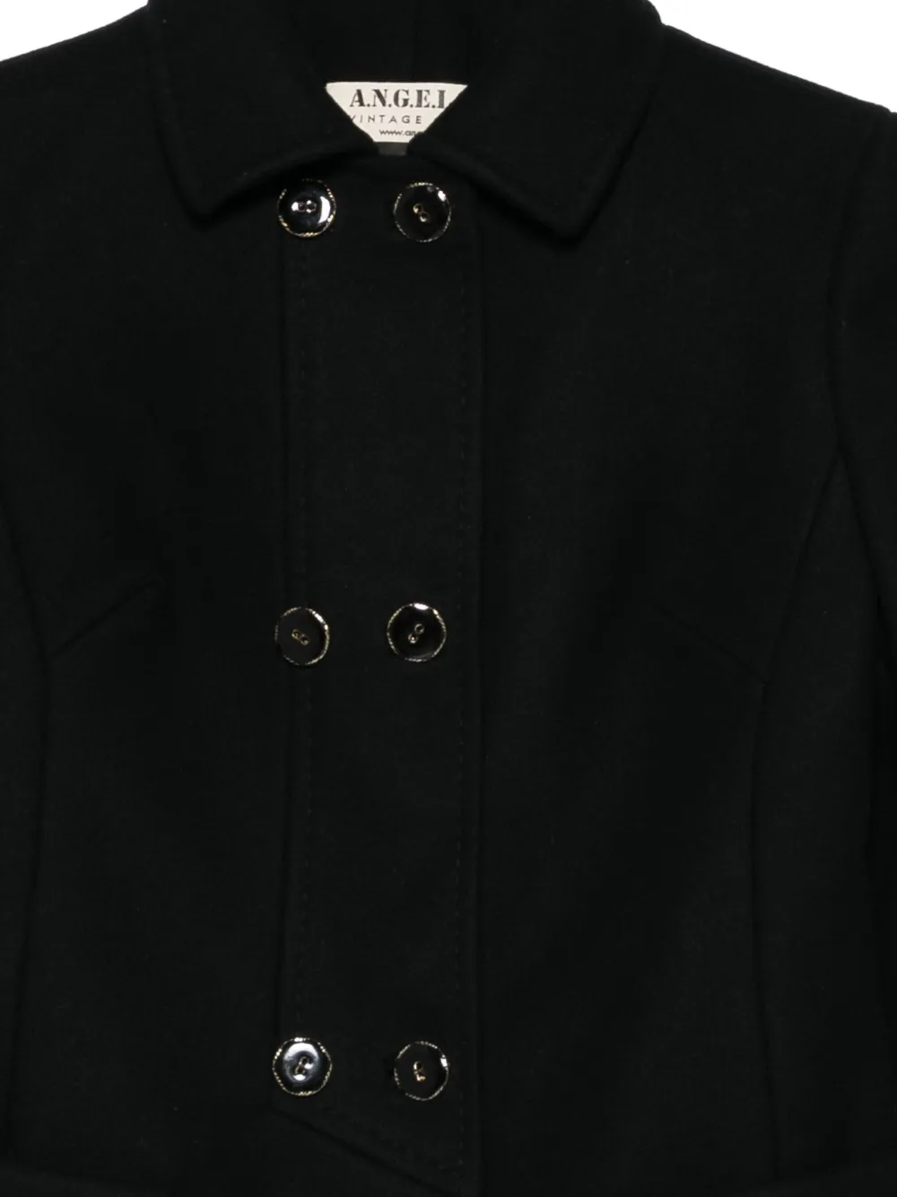 Pre-owned A.n.g.e.l.o. Vintage Cult 1960s Double-breasted Coat In Black
