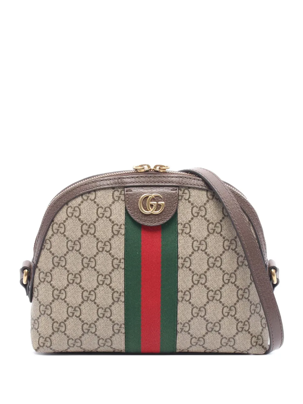 Gucci Pre-Owned 2016-2025 スモール GGスプリーム オフィディア ドーム ショルダーバッグ - ブラウン Gucci Pre-Owned 2016-2025 スモール GGスプリーム オフィディア ドーム ショルダーバッグ - ブラウン