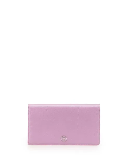CHANEL Pre-Owned 2005-2006 Grained Calfskin CC Button Yen Wallet long wallets