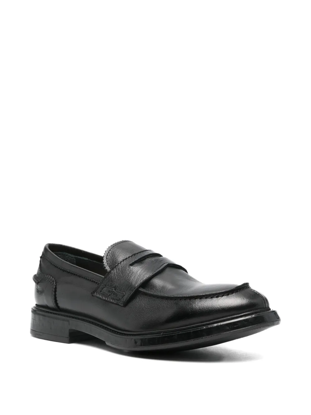 Fratelli Rennella Penny Leather Loafers In Black