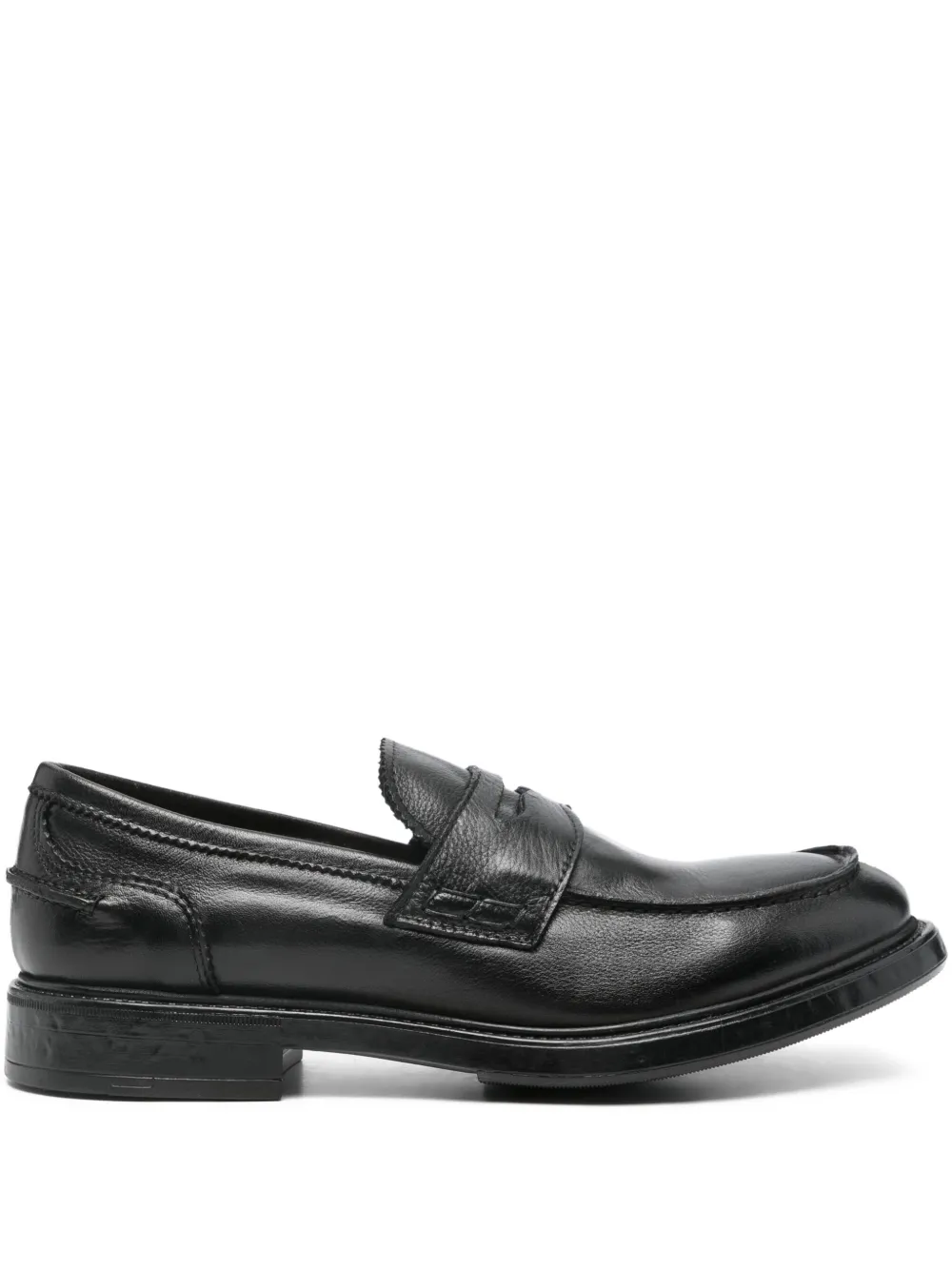 Fratelli Rennella Penny Leather Loafers In Black