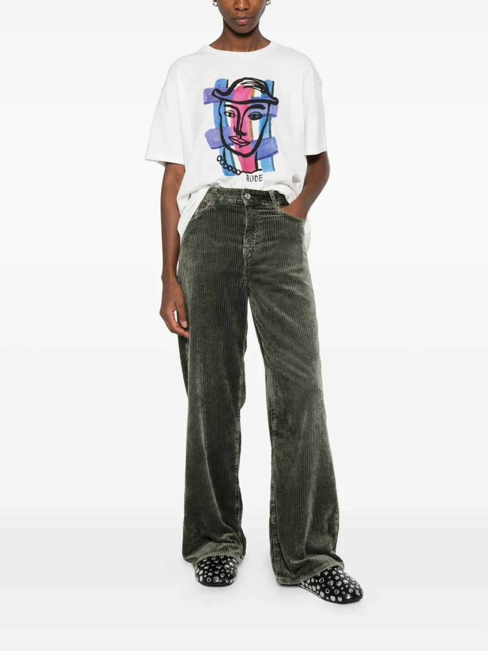 Bellerose high-waisted trousers - Groen