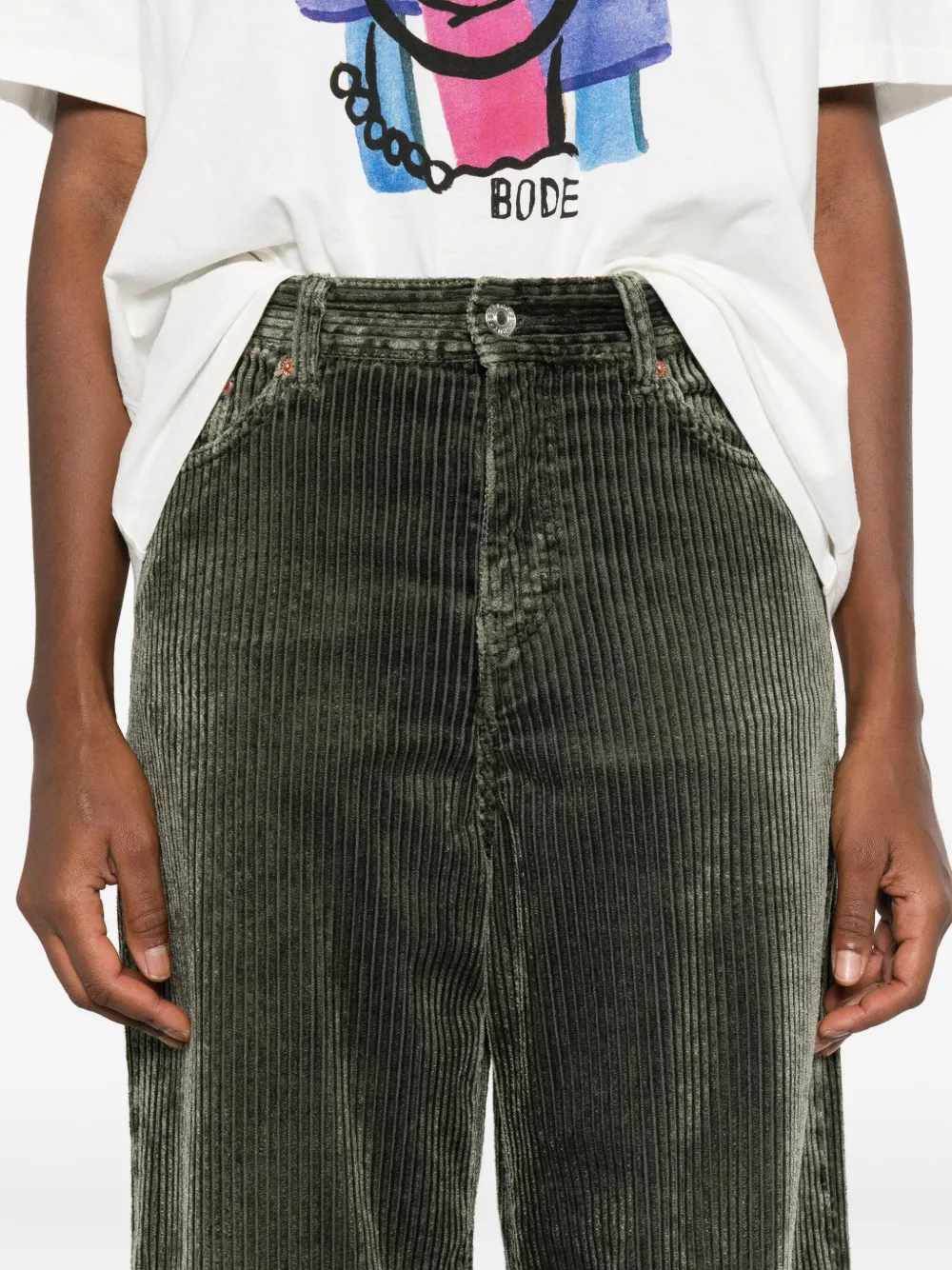 Bellerose Belt Loop Casual Pants In Green