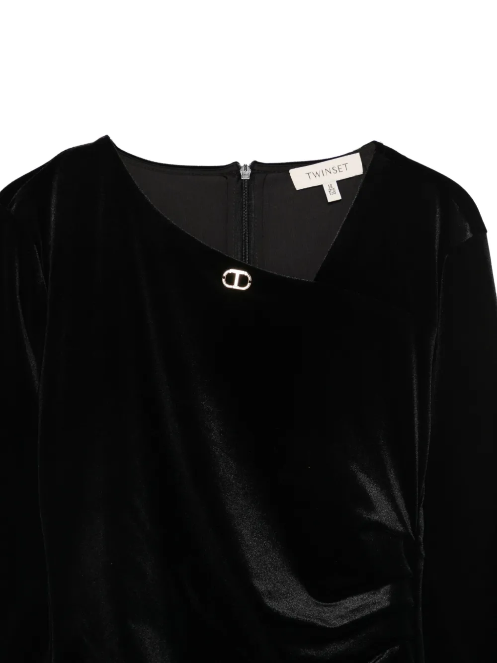 TWINSET Kids Mini-jurk met asymmetrische hals Zwart