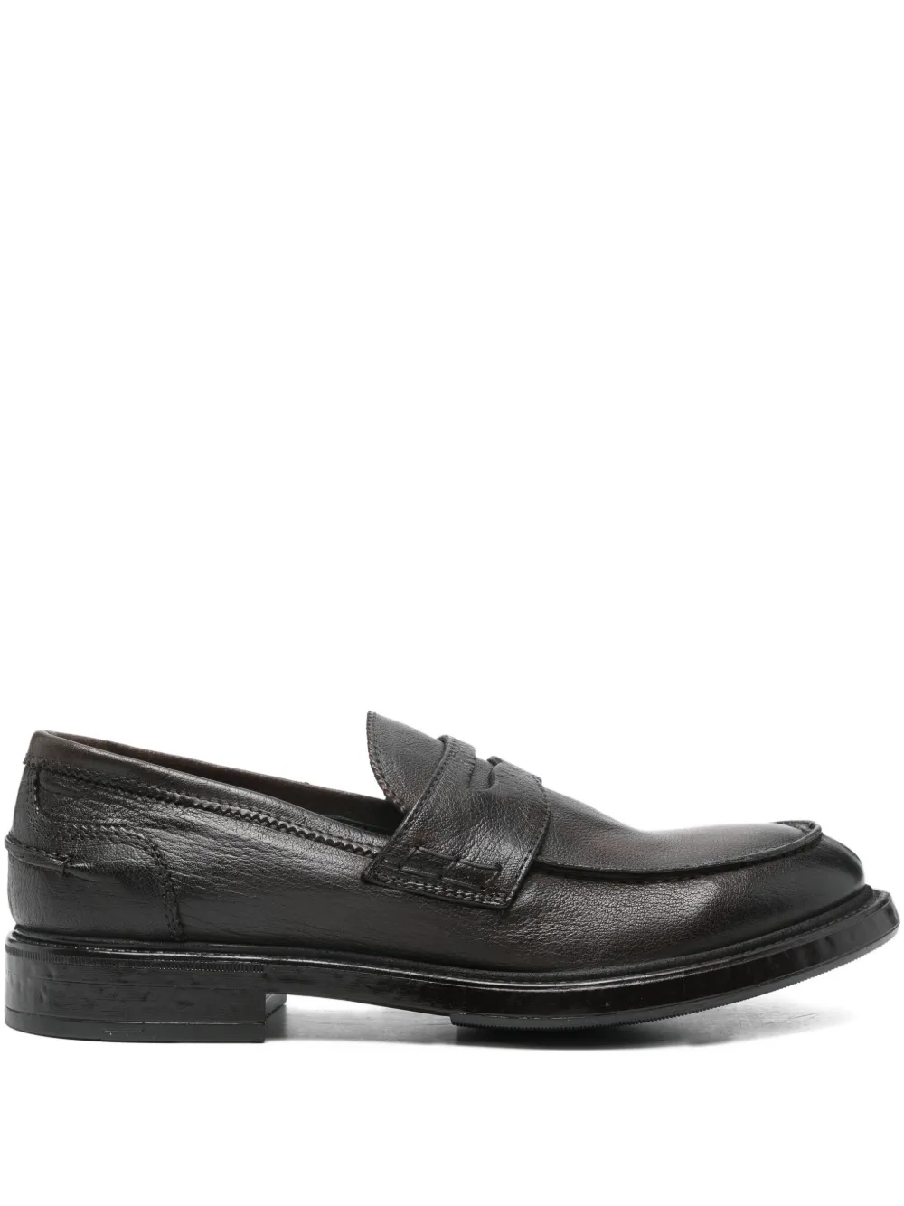 Fratelli Rennella Leather Loafers In Brown
