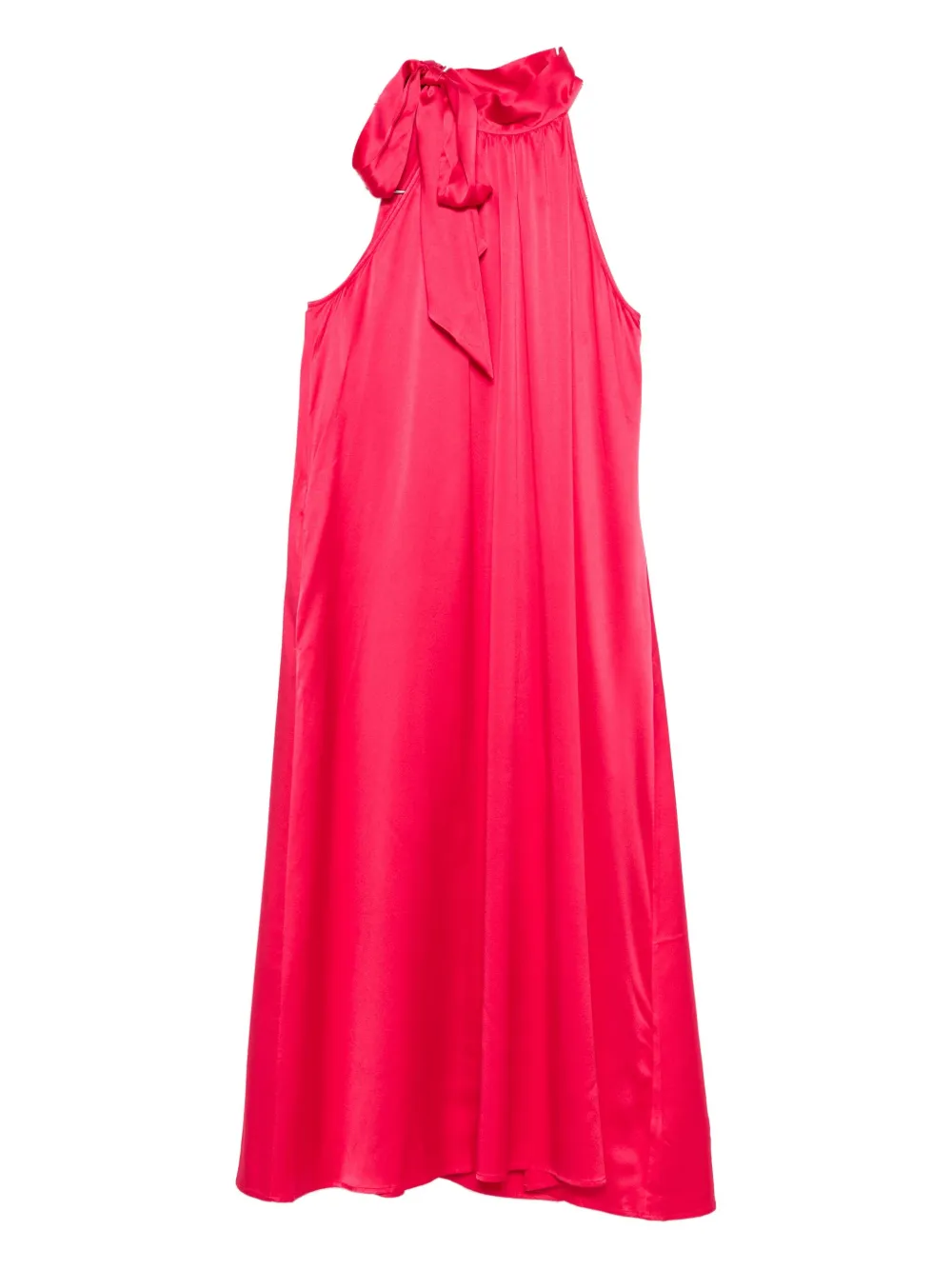 Danamè Bow-neck Satin Midi Dress In Red