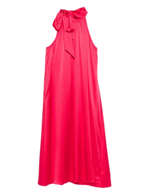 Danamé bow-neck satin midi dress