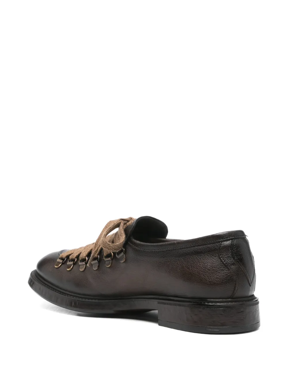 Fratelli Rennella Lace-up Leather Loafers In Brown