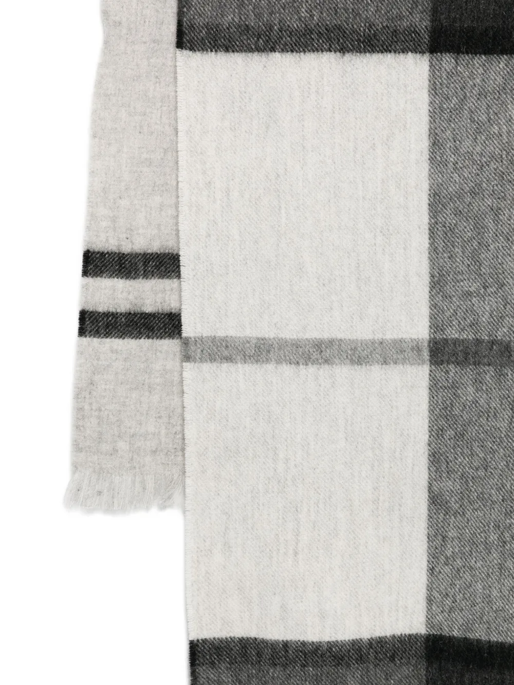 Barbour check-pattern scarf - Grijs