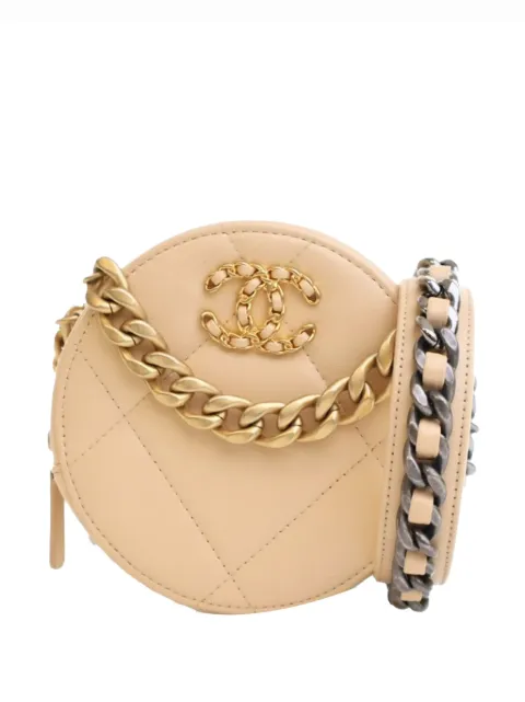CHANEL Pre-Owned 2020 Calfskin 19 Round Clutch with Chain satchel
