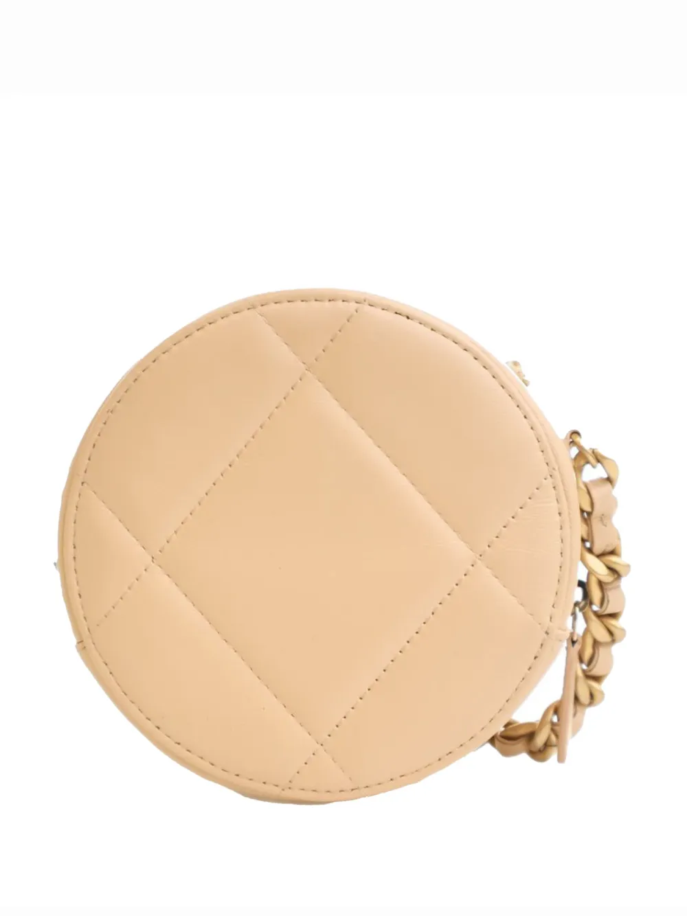 Pre-owned Chanel 2020 Calfskin 19 Round Clutch With Chain Satchel In Brown
