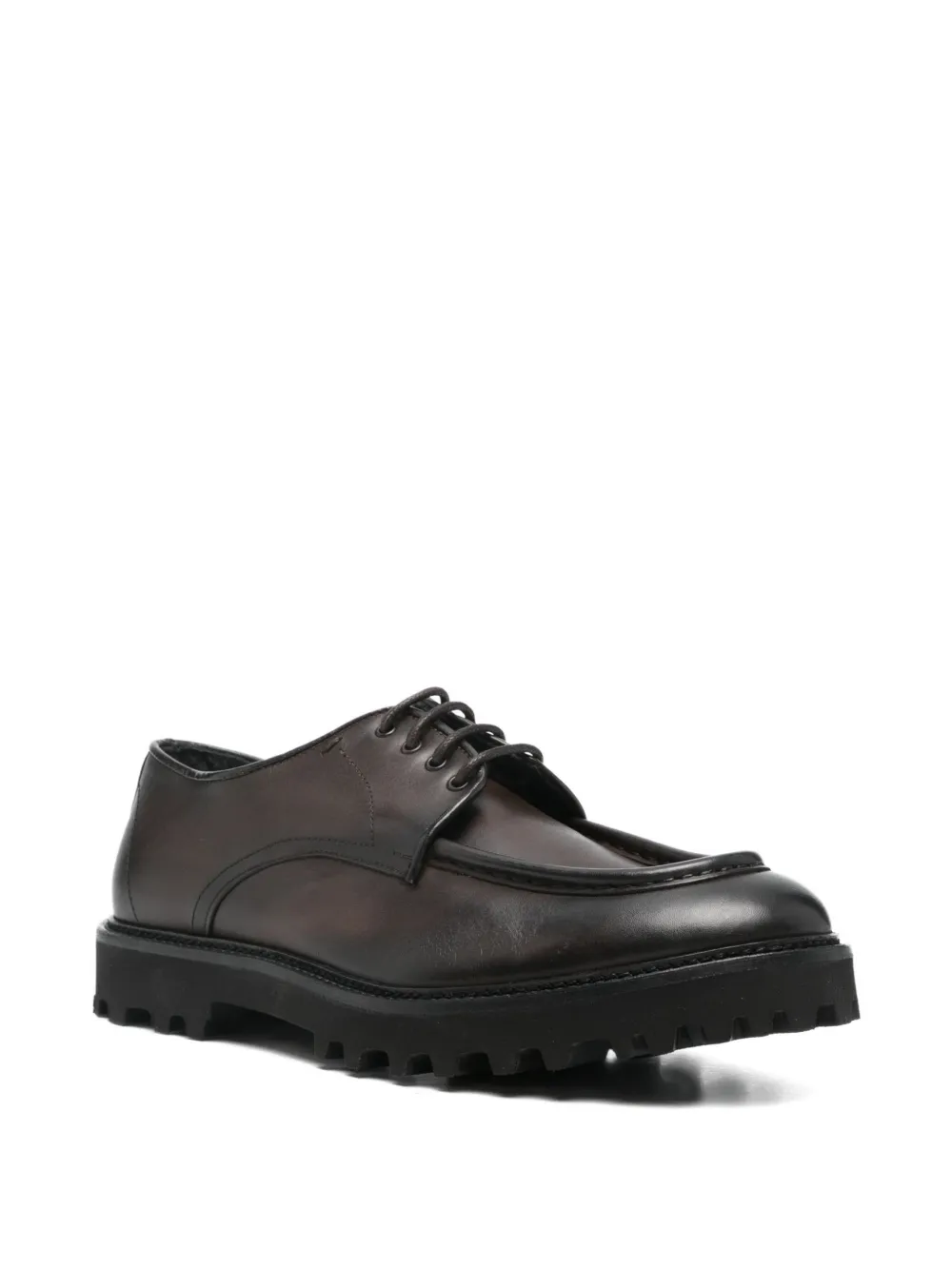 Fratelli Rennella Leather Derby Shoes In Brown