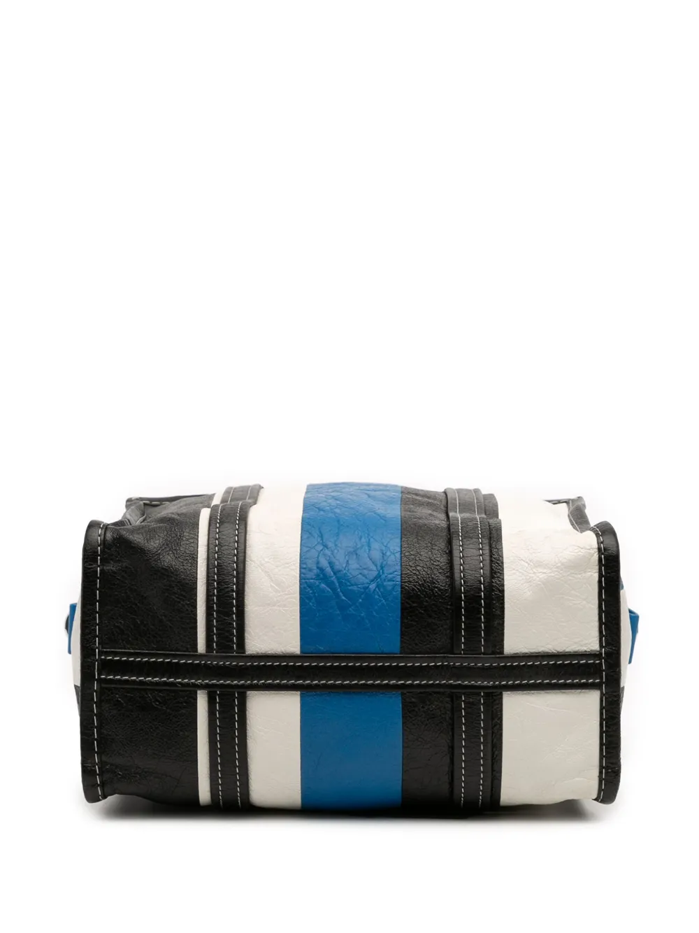 Pre-owned Balenciaga 2016 S Lambskin Bazar Shopper Satchel In Blue