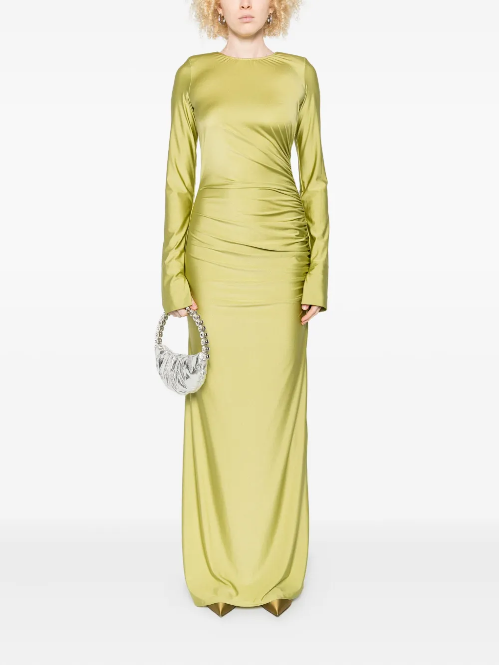 Danamé long-sleeve draped dress - Groen