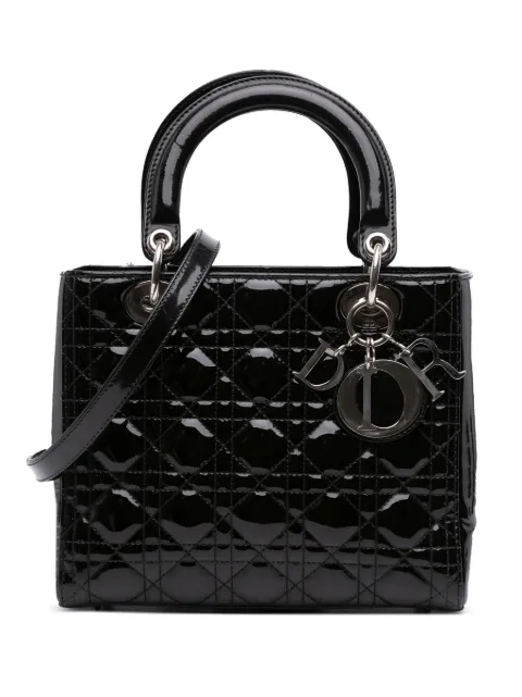 Christian Dior Pre-Owned 2012 Medium Patent Cannage Lady Dior satchel