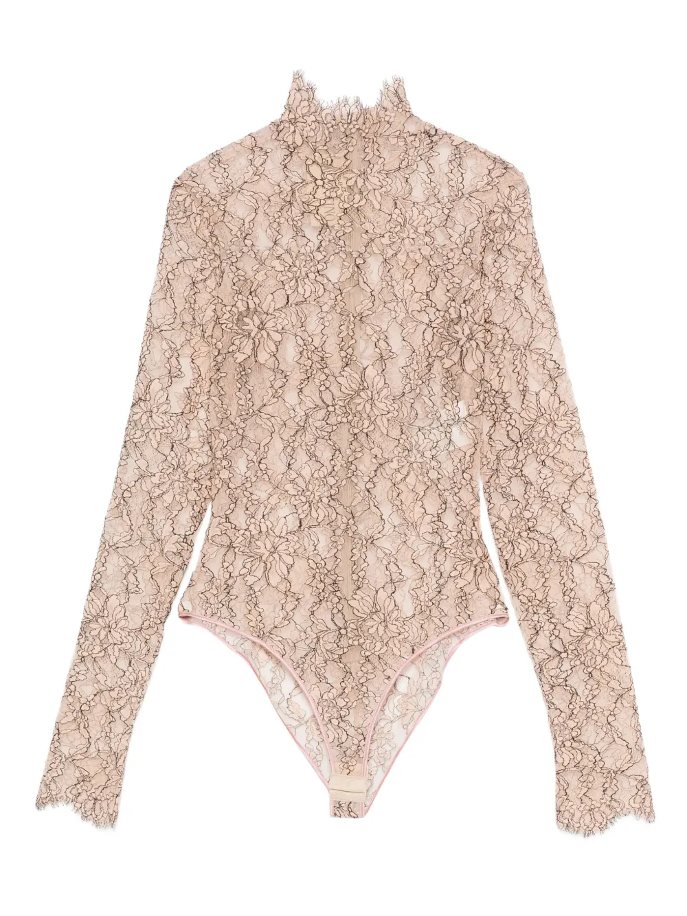 Valentino Garavani floral-lace high-neck bodysuit - ニュートラル Valentino Garavani floral-lace high-neck bodysuit - ニュートラル