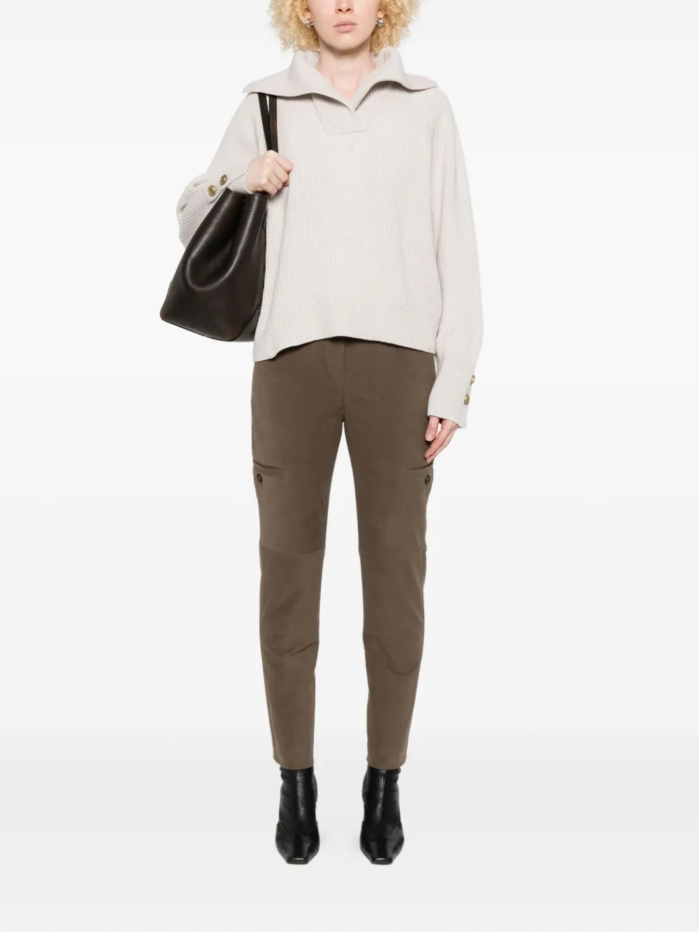 Brunello Cucinelli ribbed sailor-collar sweater | Knitted Sweaters | Image 2