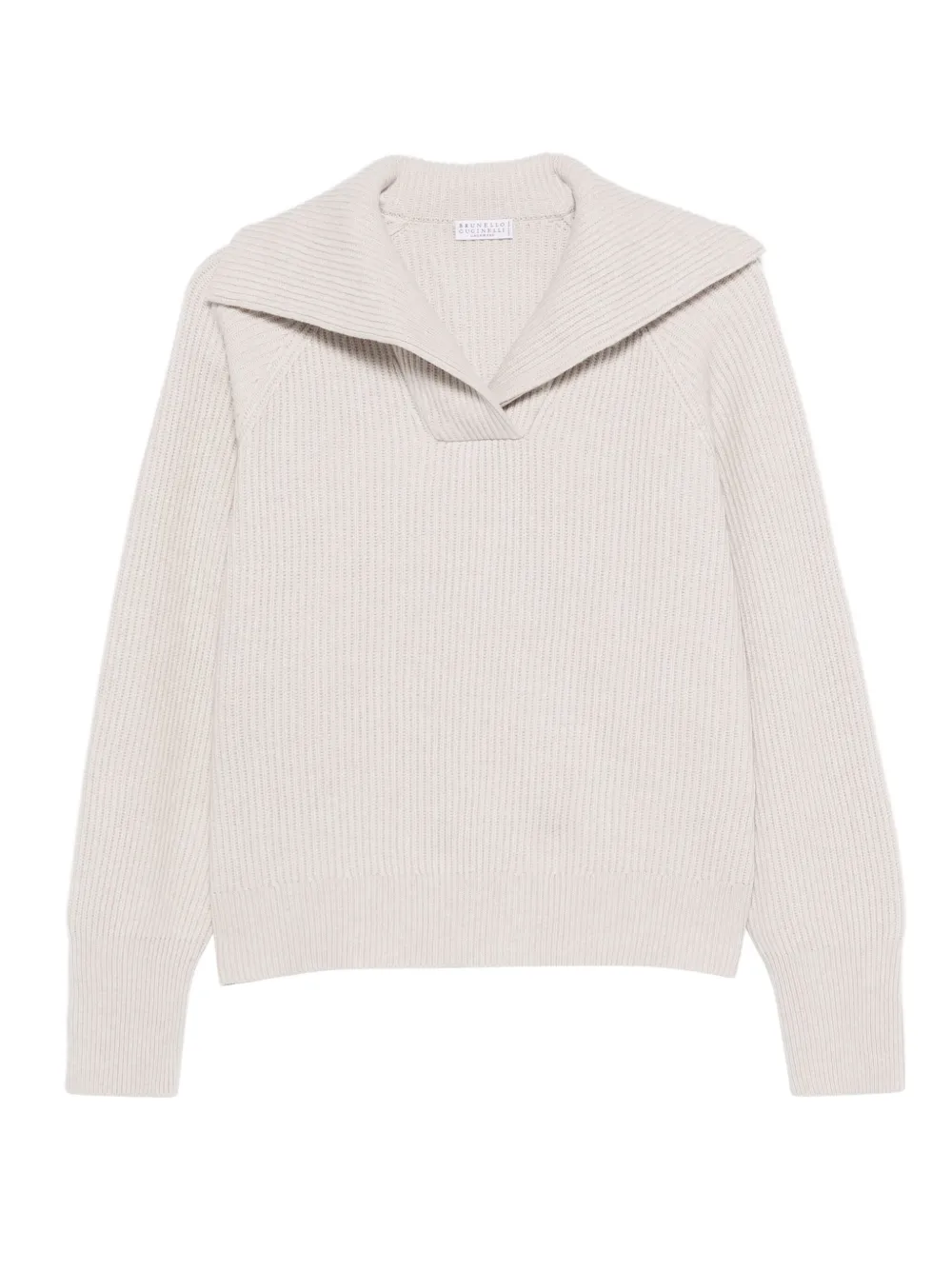 Brunello Cucinelli ribbed sailor-collar sweater | Neutrals | Image 1