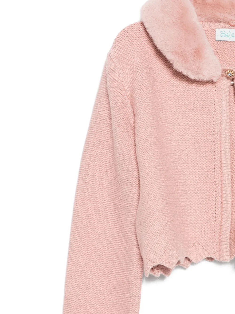 Abel & Lula Gewelfd vest met bontkraag Roze