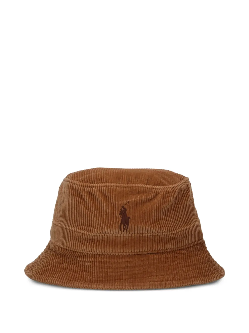 Вельветовая шляпа-панама с логотипом Polo Ralph Lauren, украшенная деталями